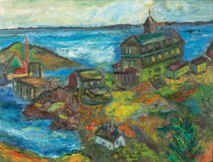 Bernstein, Theresa, The Island Inn and Wharf. Oil on canvas, 12 x 16 in. Private Collection.